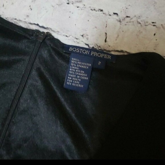 Boston proper black Stretch dress size 2 EUC - Picture 3 of 4